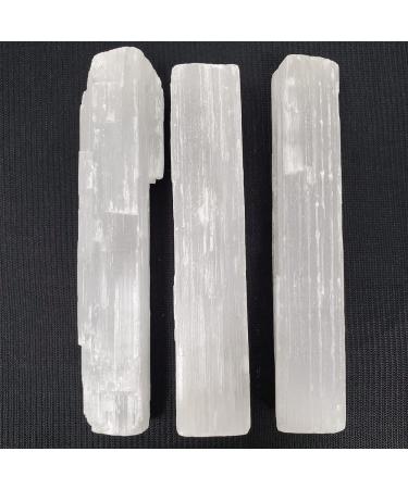 New Age Imports, Inc.  Premium Quality Selenite Sticks 4". Great for Wicca, Reiki, Healing, Metaphysical, Chakra, Positive Energy, Meditation, Protection, Decoration or Gift (4" - 3 Stick Pack)