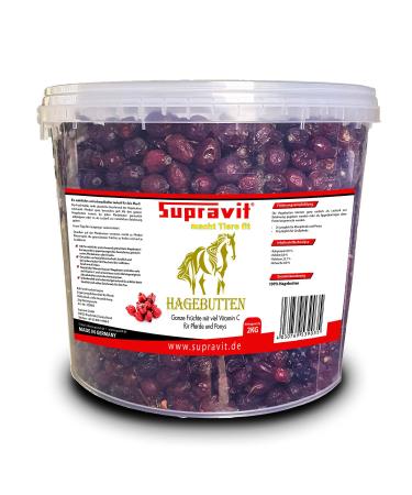 Supravit rose hed horse |With a lot of vitamin C for horses and ponies |2kg bucket I whole dried fruits - natural horse trays without sugar |Best quality