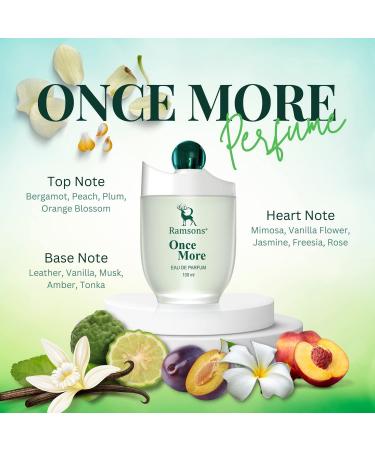 Ramsons - ONCE MORE Eau De Parfum | 100 ML | Perfume For Men | TN - Bergamot Peach Plum Orange Blossom | MN - Mimosa Vanilla Flower Jasmine Freesia Rose | BN - Leather Vanilla Musk Amber - Buy Online on GoSupps.com