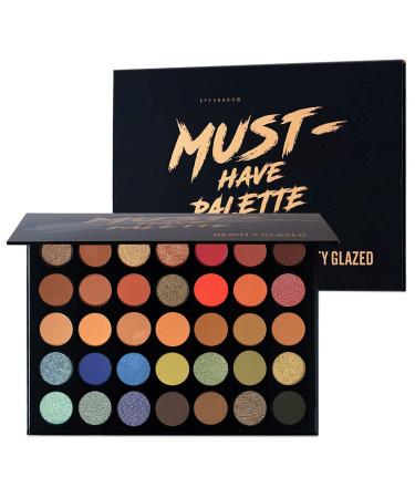 Must Have Eyeshadow Palette Foxy Look Highly Pigmented 35 Shades Olive Matte and Shimmers Makeup Palette Waterproof Blendable Eye Shadow No Flaking Little Fall Out Stay Long Hard Smudge Cruelty- Free Makeup Pallet Full Face Eye Make Up for Beginners Any S