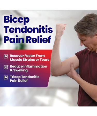 Bicep Tendonitis Brace for Pain Relief & Support - Compression Sleeve for Triceps & Biceps Muscle - Arm Wrap Bands for Men & Women XL 16 to 20 - Buy Online on GoSupps.com