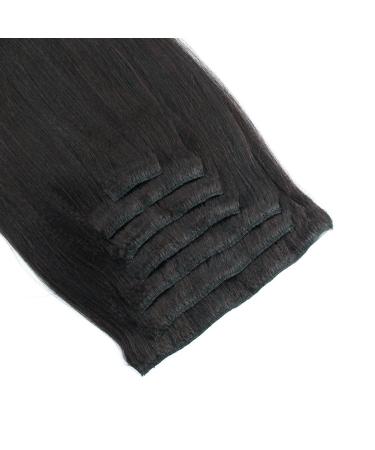 Sassina 10A Real Remy Thick Yaki Straight Clip in Hair Extension for Black Women 18 Inch Natural Color - 120g, 7 Pieces, Double Wefts - YS - Buy Online on GoSupps.com