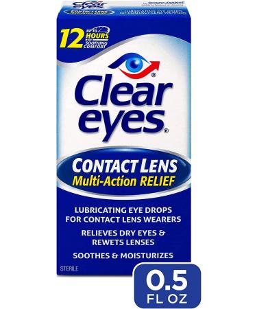 Clear Eyes Contact Lens Relief Eye Drops 0.5 Fl Oz - Pack of 2 | Soothes Dryness & Irritation - Buy Online on GoSupps.com