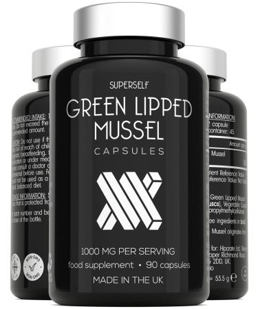 Green Lipped Mussel Capsules 1000mg - New Zealand Green Lipped Mussel for Humans & Dogs - 100% Pure High Strength Supplement - 90 Tablets - Made in The UK