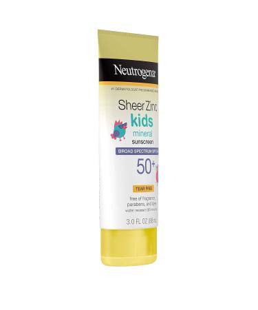 Neutrogena Sheer Zinc Oxide Kids Mineral Sunscreen Lotion, Broad Spectrum SPF 50+ with UVA/UVB Protection, Water-Resistant for 80 Minutes, Paraben-, Dye-, Fragrance- & Tear Free, 3 fl. oz NEUTROGENA SHEER ZINC 3 Fl Oz (Pack  - Buy Online on GoSupps.com