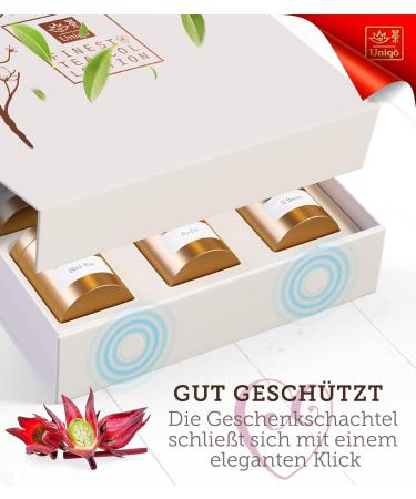 Tea Uniqo - Elegant Gold Tea Gift Set (130g) | Luxurious Loose Tea Gift for Women - Buy Online on GoSupps.com
