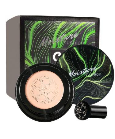 Mushroom Head Air Cushion CC Cream - Mushroom Head Foundation / Long Lasting Nude Matte Concealer, Oil Control/ Moisturizing BB Cream Makeup (NATURAL)