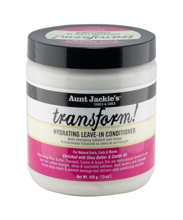 Aunt Jackie's Curls and Coils Transform Hydrating Leave-In Creme Conditioner for All Hair Types and Textures 15 oz