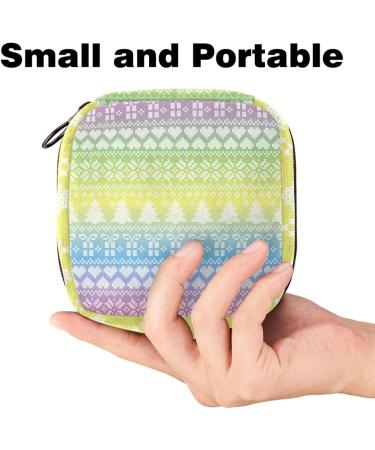 Buy Colorful Rainbow Menstruation Pad Bag with Zipper - Stylish Women's Tampon & Napkin Organizer for Girls - Buy Online on GoSupps.com