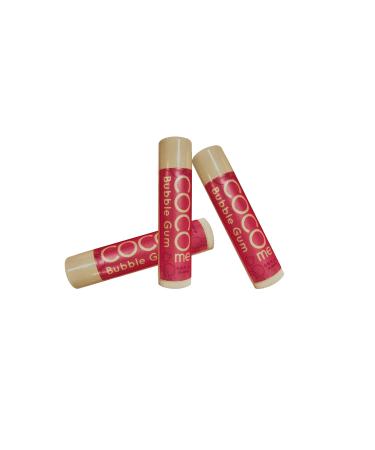 CocoMe Organic Bubble Gum Lip Balm. Moisturizing and Protecting Lip Repair for Adults and Children - 3 Pack of Organic Lip Balm bubble gum scent.