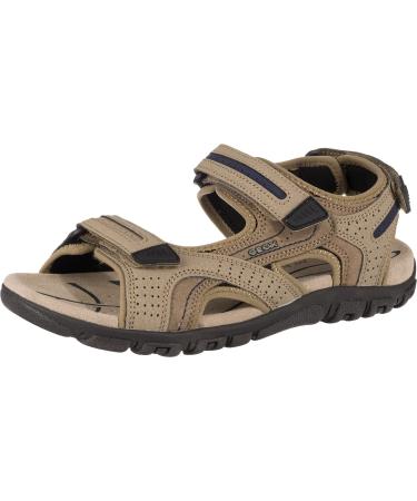 Geox Men's Uomo Sandal Strada D Strappy Sandals 43 EU Sand Navy