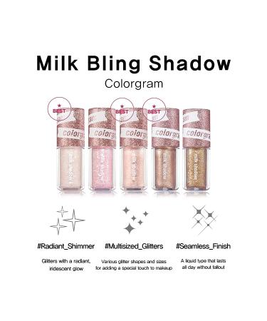 COLORGRAM Milk Bling Shadow - 01 Double Star | Pigmented Liquid Glitter Eyeshadow - Buy Online on GoSupps.com