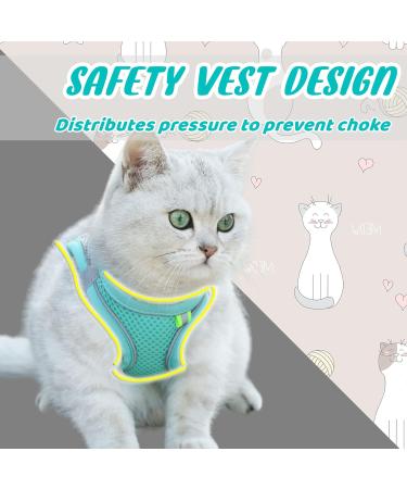 ORYEDA Cat Harness and Leash Set Escape Proof Kitten Walking Vest for Small Medium Cats Easy Control Outdoor Harness Adjustable Breathable Pet Clothes with Reflective Strips Green Medium Medium Green - Buy Online on GoSupps.com