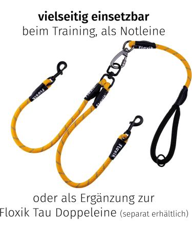 Floxik Short Guide for Dogs - 12mm Reflective Climbing Rope Leash | Ideal for Leash Training & Free-Range Activities | Bright Orange - Buy Online on GoSupps.com
