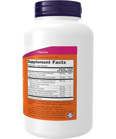 Now Foods AlphaSorb-C 500mg - 180 Veg Capsules | High-Potency Vitamin C Supplement - Buy Online on GoSupps.com