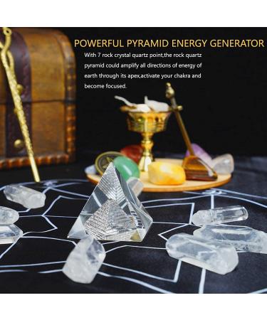 Soulnioi Healing Crystals Set - 24pcs with 7 Chakra Stones, White Crystal Wands, Tarot Cloth & Pyramid Energy Generator - Spiritual Healing Kit for Meditation and Beginners (A-white Crystal) - Buy Online on GoSupps.com