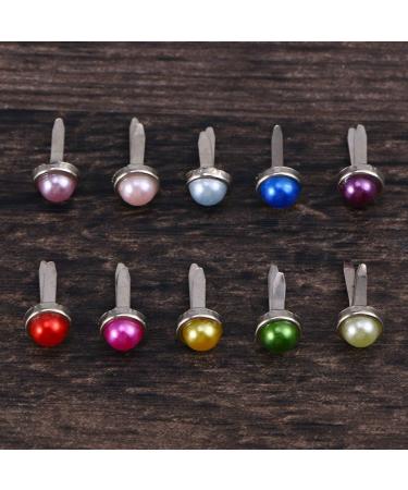 Amosfun 50pcs Mini Pearl Brads for Scrapbooking - Assorted Colors 6x13mm - Buy Online on GoSupps.com
