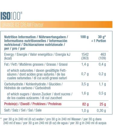 Dymatize ISO 100 Orange Ice Cream 2.2kg - Premium Whey Protein Hydrolysate & Isolate Powder for Muscle Growth & Recovery - Buy Online on GoSupps.com
