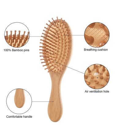 Eco-Friendly Bamboo Hair Brush Comb Set | Anti-Static Detangling Hairbrush for Women and Men | Tail Comb, Tooth Comb, Big and Mini Massage Wooden Brush | Ideal for Thick, Thin, Curly, Straight, Dry, Wet Hair - Buy Online on GoSupps.com