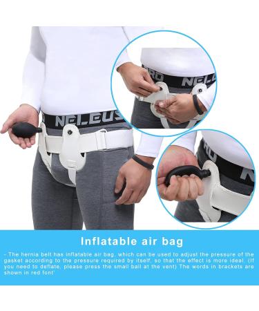 Buy Inflated Hernia Belt for Men & Women - Adjustable Inguinal Hernia Support Truss with Removable Cushion | Comfort & Quality (Large - Buy Online on GoSupps.com