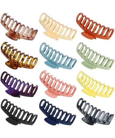 12 Pack Hair Claw Clips for Thick Hair Woman Extra Large Banana Claw Clips Big Matte Butterfly Hair Accessories for Girls