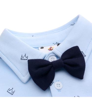 Famuka Baby Boy Formal Tuxedo Suit with Bows Waistcoat & Hat - 9 Months (Blue) | 4 PCS Set - Buy Online on GoSupps.com