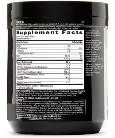 Beyond Raw LIT Pre-Workout - Jolly Rancher Grape | Boost Your Workout Performance - Buy Online on GoSupps.com