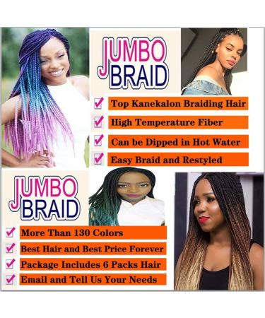 SHUOHAN 6 Packs Ombre Jumbo Braiding Hair Extensions 24 Inch - Black Brown Beige - High Temp Synthetic Fiber - Box Braids - Buy Online on GoSupps.com