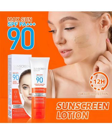 Sun Cream SPF 90 Face Sun Lotion Cream with SPF90 Suncream for High Sun Protection SPF 90 Face Moisturiser Facial Sunscreen Lotion Cream Waterproof Sun Cream Against UVA & UVB Sunscreen for Daily Use - Buy Online on GoSupps.com