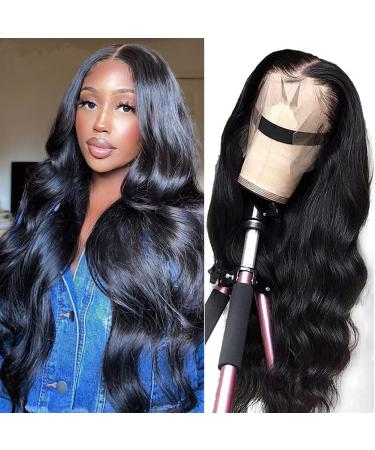 MAYCAT Lace Front Wigs Human Hair Body Wave 13x4 Lace Frontal Wig 180% Density Unprocessed Brazilian Virgin Human Hair Pre-Plucked for Black Women Free Part Natural Color(22 Inch) body wave wigs 22 Inch