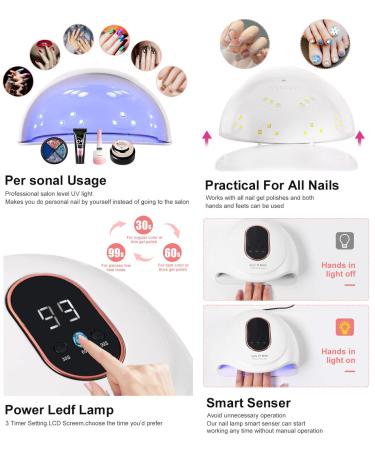 Portable Electric Nail Drill with UV LED Lamp Kit - Manicure Pen & Tools Set for Beginners | Nail Files, Gel Brushes, Dotting Tools, Rhinestones, Stickers & Glitter Powder Included - Buy Online on GoSupps.com