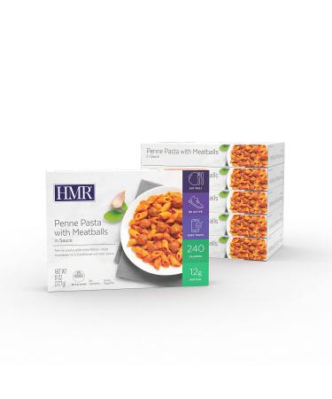 HMR Penne Pasta with Meatballs in Sauce - 6 Ready to Eat Meals (8 oz. Servings) - Buy Online on GoSupps.com