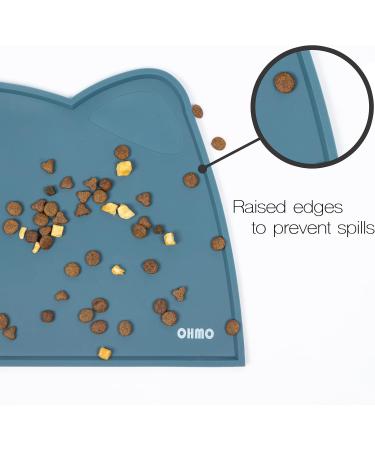 Ohmo Bowl Pad for Small Dogs & Cats | Non-Slip Silicone Feeding Mat | Waterproof Blue-Green 46x25cm - Perfect for Cat Bars - Buy Online on GoSupps.com