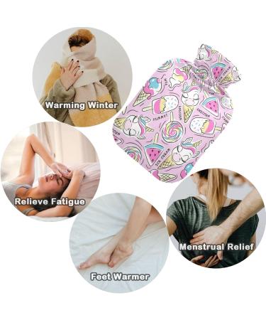 Naanle Unicorn Ice Cream Heat Bottle - 1L Transparent Hot Water Bottle for Pain Relief & Therapy | Ideal Bed Hand & Feet Warmer - Buy Online on GoSupps.com