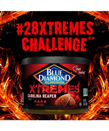 Blue Diamond Almonds XTREMES Carolina Reaper Spicy Snack Nuts 1.5oz - Pack of 12 - Buy Online on GoSupps.com
