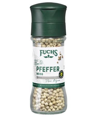 Fuchs spice - Bel m pepper white - original white Bel m pepper full -bodied taste for light sauces with adjustable grinding - 55 g in reusable mill - Buy Online on GoSupps.com