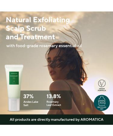 AROMATICA Rosemary Scalp Scrub 5.82oz - Sulfate-Free, Silicone-Free, Vegan - Exfoliating and Invigorating Salt Granules - 5.82 Ounce - Buy Online on GoSupps.com