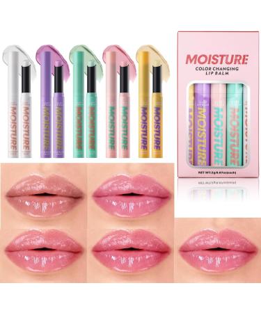 Set of 5 nourishing color-changing lipsticks for trendy makeup - Buy Online on GoSupps.com