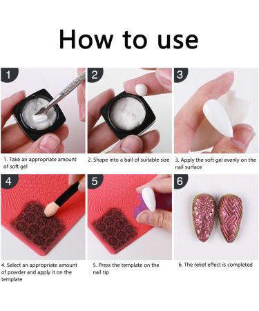 Nail Stamping Template Set - 4PCS 3D Relief Silicone Stencils for DIY Nail Art UV Gel Friendly Perfect for Salon & Home Use - Buy Online on GoSupps.com