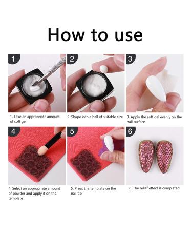 4-Piece 3D-Relief Nail Pressure Template Set | Soft Silicone Manicure & Nail Art Tool for DIY Salon Design - Buy Online on GoSupps.com