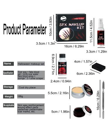 Professional SFX Makeup Kit for Scary Face & Fake Wound Effects - Perfect for Art, Theater, Halloween, Parties, and Cosplay - Buy Online on GoSupps.com