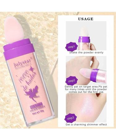 3PCS Fairy Highlighter Powder Set - Body Glitter & Facial Blusher - 3 Colors - Buy Online on GoSupps.com