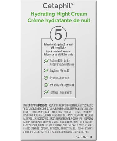 Cetaphil Hydrating Night Cream for Face (48gr) - Made with Hyaluronic Acid and Olive Oil Extract - 24Hr Intense Hydration - Fragrance-Free Paraben-Free - For Dry and Sensitive Skin Hydrating Night Cream (48g) - Buy Online on GoSupps.com