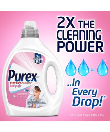 Purex Liquid Baby Laundry Detergent - Baby Soft Scent 2X Concentrated 252 Loads 2 Pack - Gentle & Effective for Baby Clothes - Buy Online on GoSupps.com
