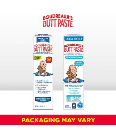 Boudreaux's Butt Paste Sensitive Skin Diaper Rash Cream 4 oz Tube - Baby Ointment (Pack of 1) - Buy Online on GoSupps.com