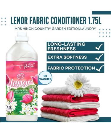 Lenor Pink Tulips & White Jasmine Fabric Conditioner Delicate Fragrance & Softness for Clothes 1.75L (50 Washes) - Buy Online on GoSupps.com