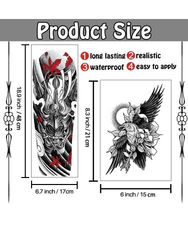 Cerlaza Temporary Tattoos for Men - 10 Sheets | Fake Sleeves Full Arm Semi Permanent Waterproof Tattoos for Adults | Realistic and Long Lasting Tatuajes Temporales - Buy Online on GoSupps.com