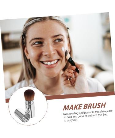 Ipetboom Powder Foundation Brush Cosmetic Applicator Powder Brush Retractable Brush Blush Brush Cosmetic Tools Flat Top Foundation Brush Makeup Tool Liquid Telescopic Brush Metal Travel - Buy Online on GoSupps.com