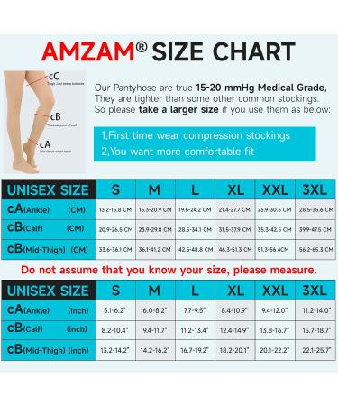 AMZAM Sheer Compression Pantyhose for Women - 15-20 mmHg Graduated Support Stockings Closed Toe Comfortable Relief for Swelling & Improved Circulation - Beige M - Buy Online on GoSupps.com