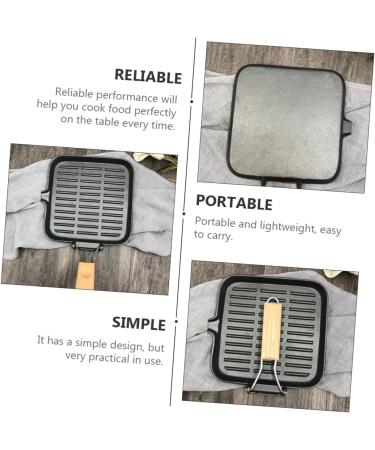 LIFKOME Frying Pan Mini Stove Camping Griddle Square Griddle Pan Stainless Steel Roasting Pan Folding Cooking Pot Square Egg Pan Camping Cookware Egg Cookers Wok Outdoor - Buy Online on GoSupps.com